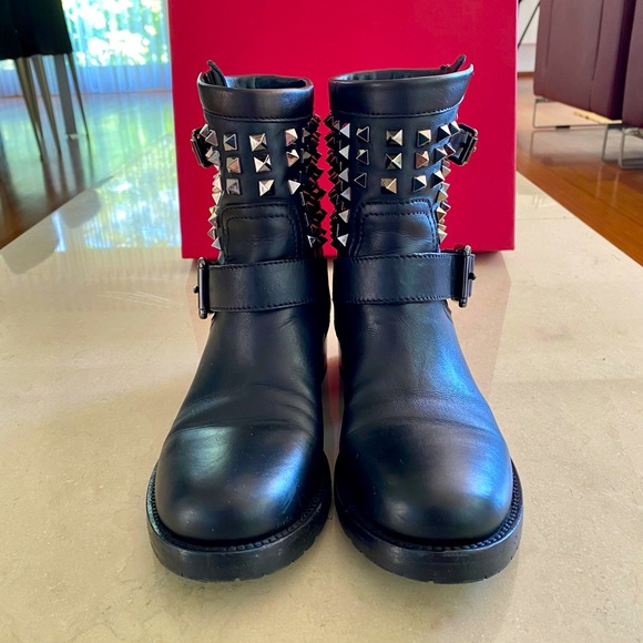 Valentino Rockstud Leather Ankle Boots - Picture 4 of 7